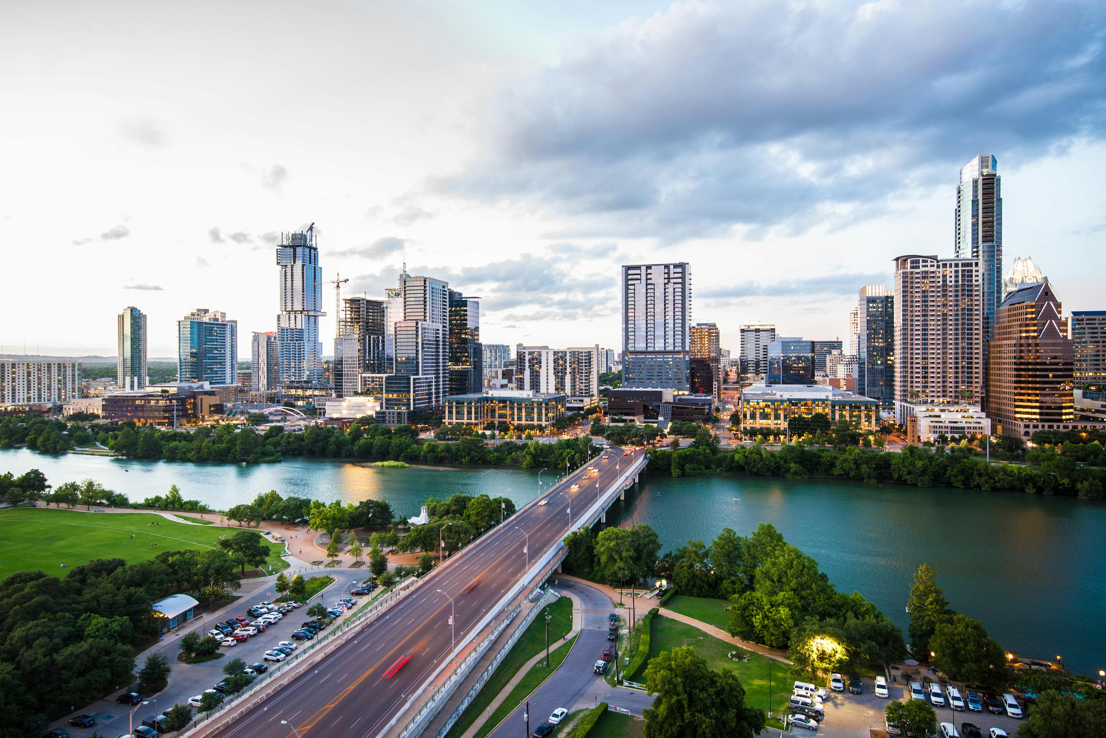 Houston skyline at dusk